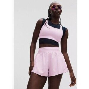 Lululemon Shake it Out High Rise Run Short 2.5" NWT $68 Pink Organza Small